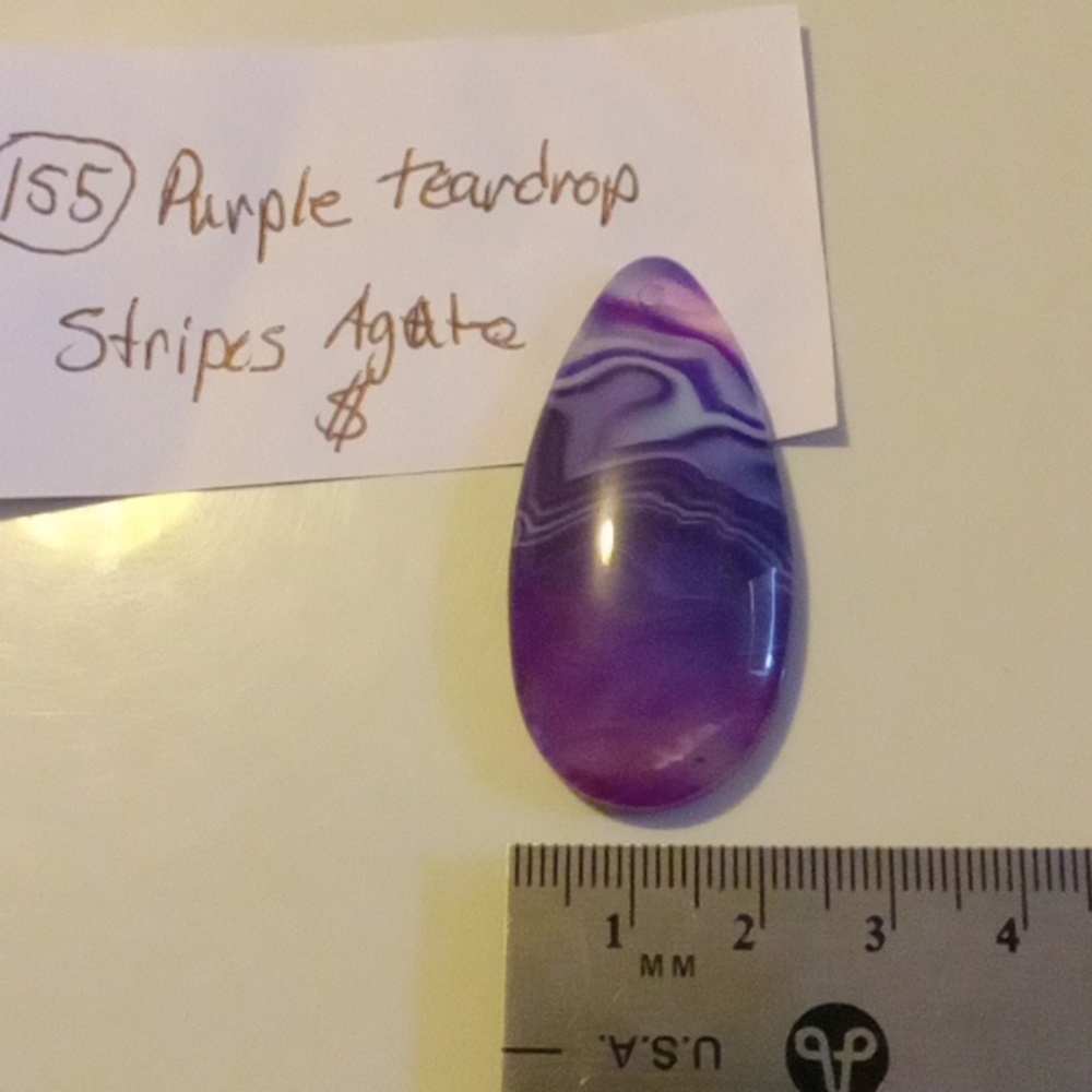 Purple Teardrop Striped Stone Agate